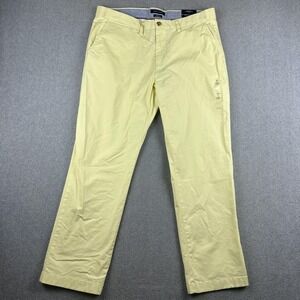 Tommy Hilfiger TH Flex Pants Mens 36x30 Yellow Custom Fit Slim Leg Chino Stretch